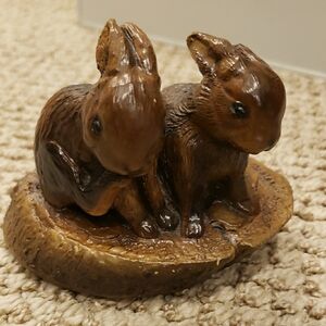 Vintage Orzeck Terrestone Adorable Brown Rabbit Figurine